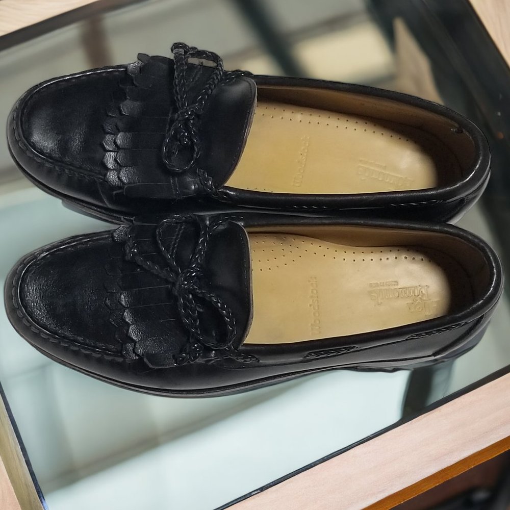 Allen Edmonds Men's Black Leather Tassel Woodstock Slip On Loafer Size 8D - Picture 8 of 8